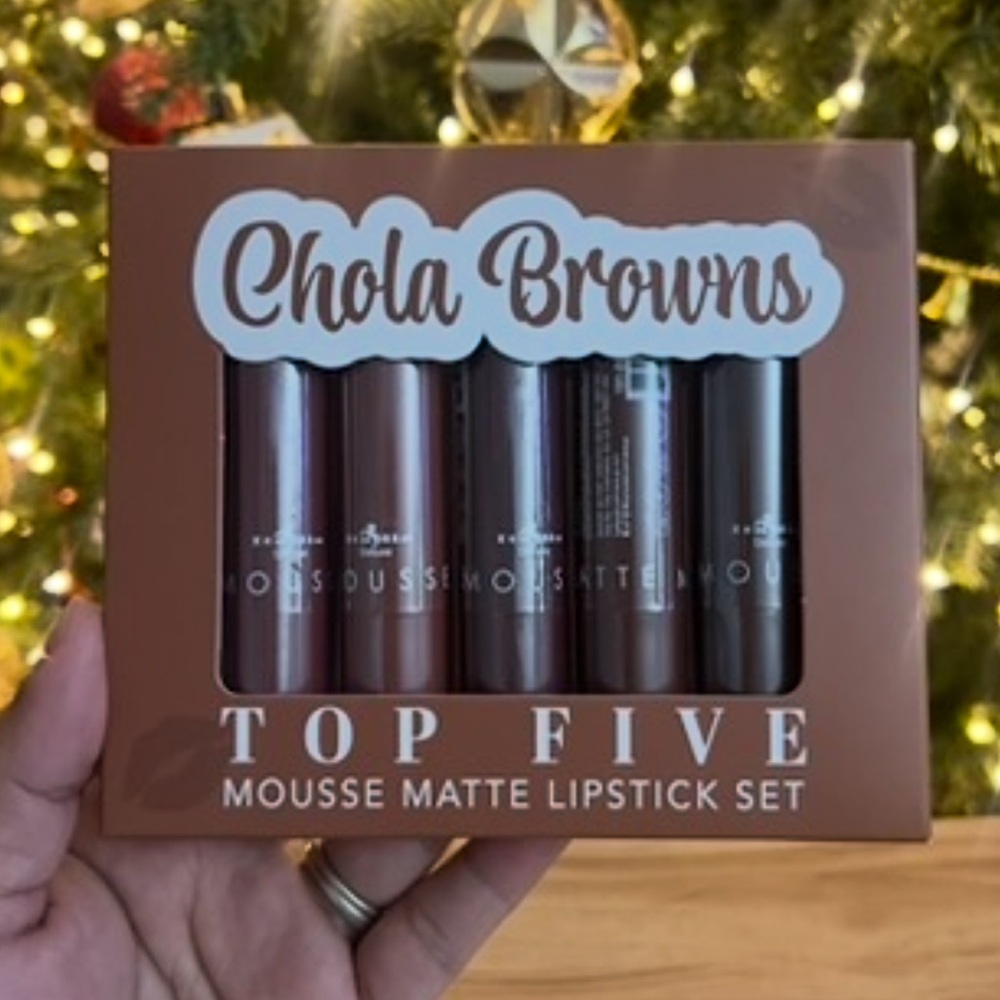 Italia deluxe top five Chola Browns Mousse Matte Lipstick Set new